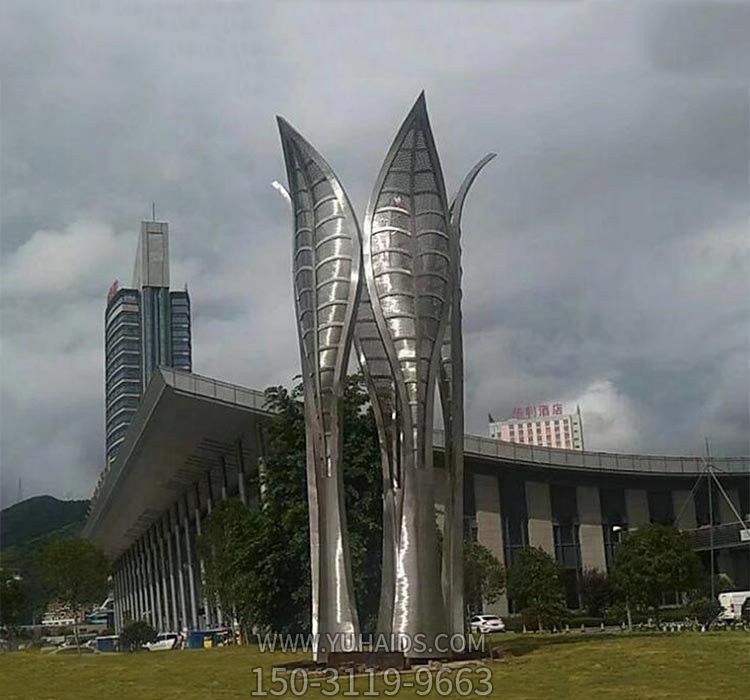 公园大型抽象不锈钢树叶博鱼网页版