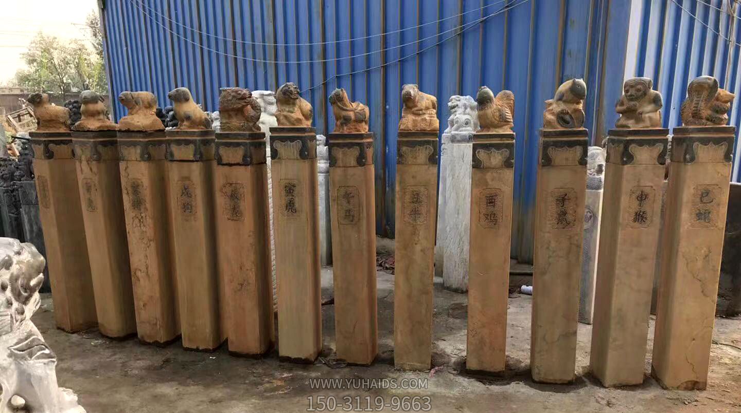 学校广场做旧十二生肖动物摆件博鱼网页版
