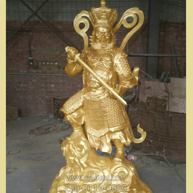 漆金四大天王之增长天王雕像博鱼网页版