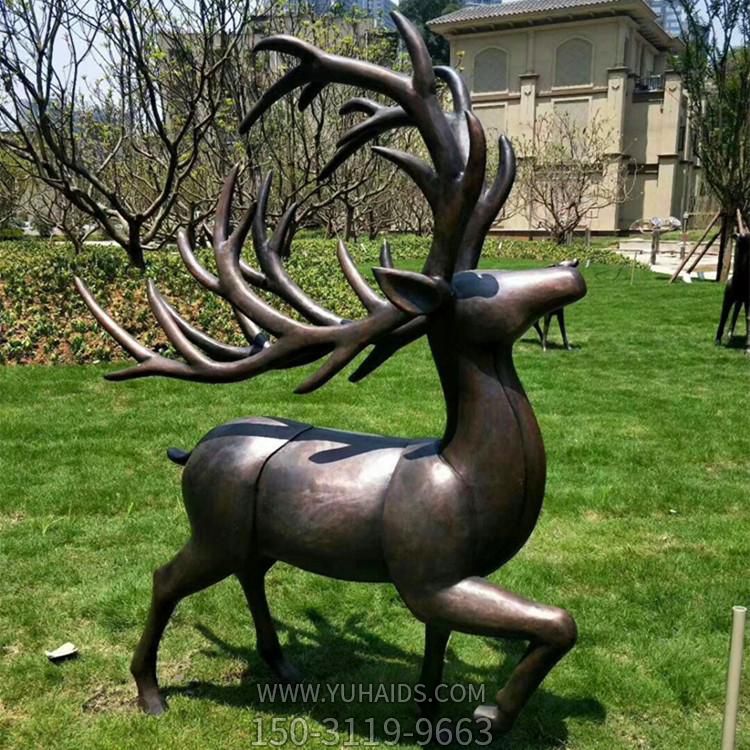 玻璃钢仿铜户外园林动物景观梅花鹿博鱼网页版