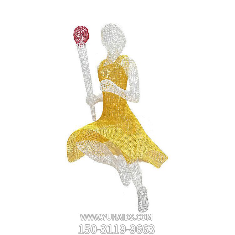 公园装饰不锈钢网格喷漆火炬人物摆件博鱼网页版