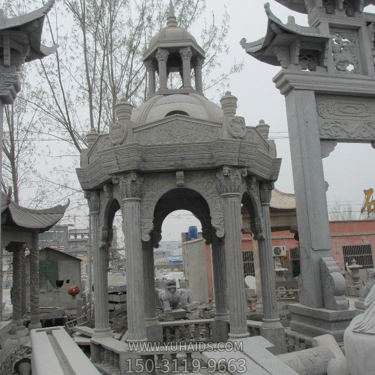 新中式庭园户外摆放青石浮雕石头亭子博鱼网页版