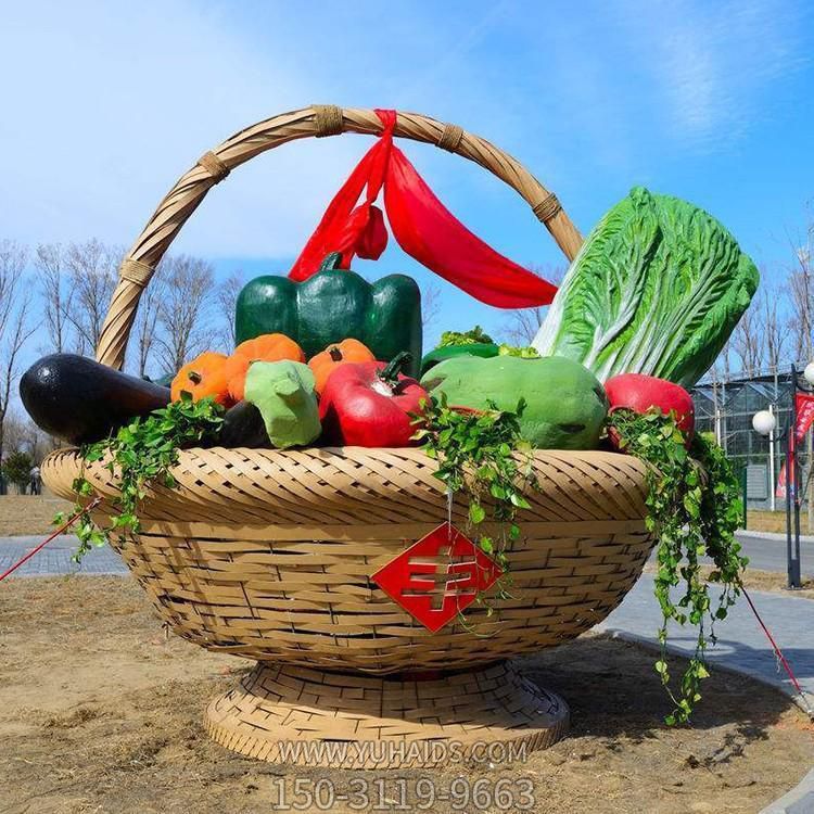 玻璃钢仿真彩绘蔬菜采摘园摆放丰收果蔬篮博鱼网页版