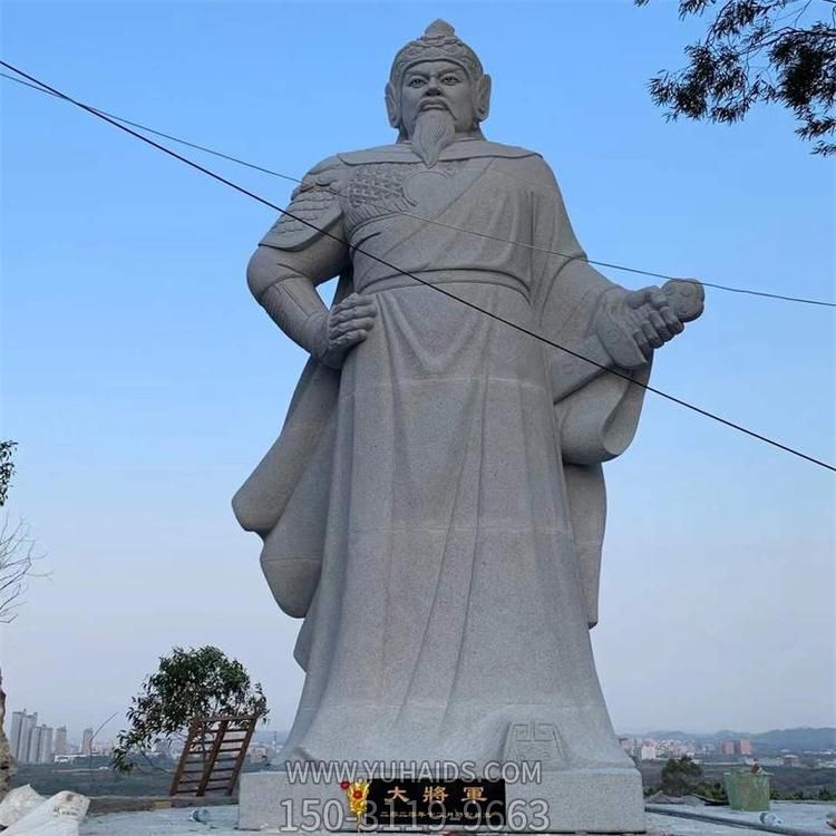 大型寺庙石雕关公摆放 石材将军户外景观博鱼网页版