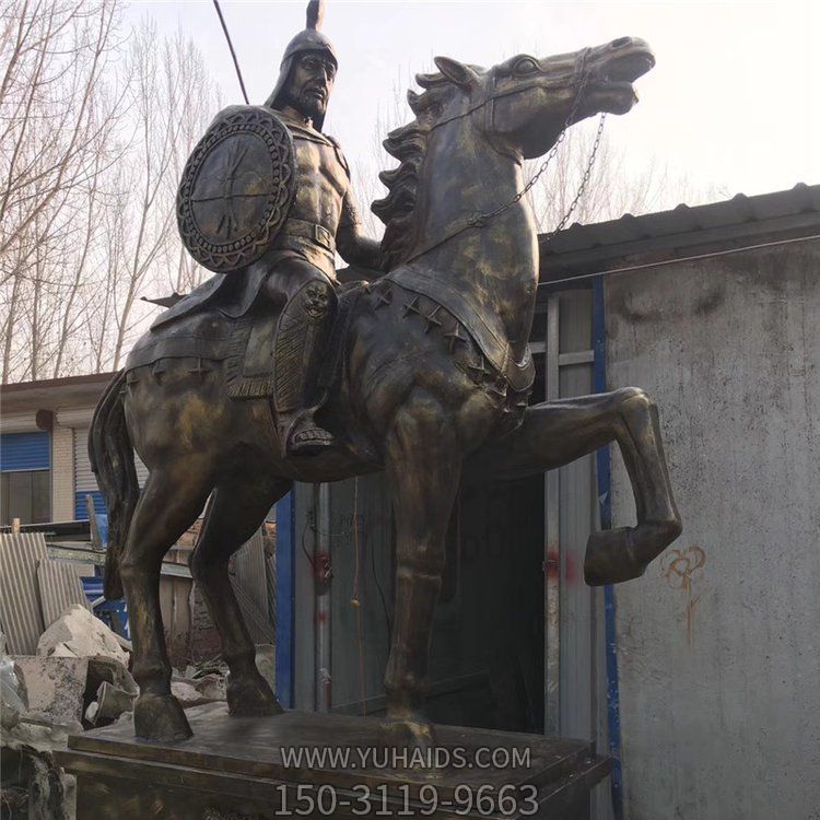 玻璃钢仿铜将军骑马人物博鱼网页版城市广场景观博鱼网页版