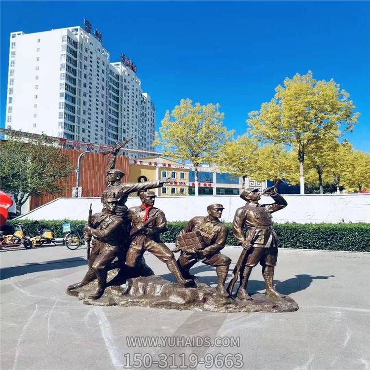 景区景点校园玻璃钢仿铜八路军人物博鱼网页版