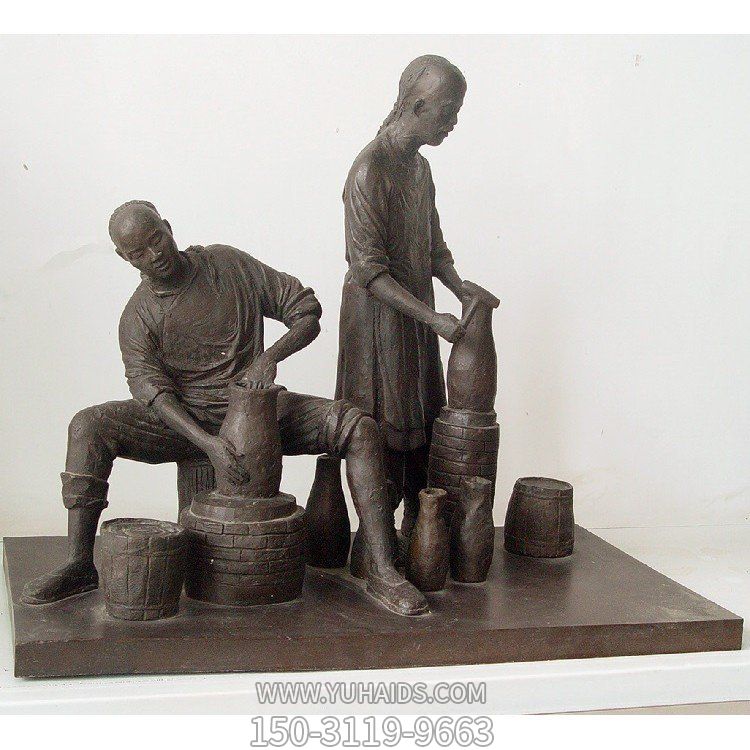 陶瓷主题人物博鱼网页版，广场景观仿铜户外园林大型人物景观博鱼网页版