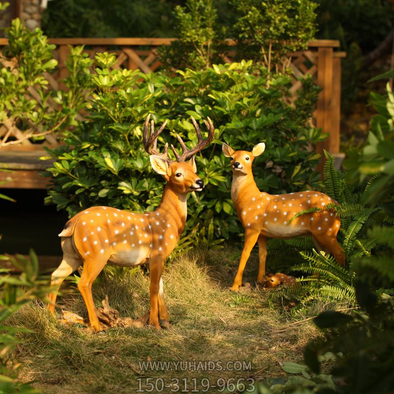 庭院玻璃钢彩绘创意梅花鹿博鱼网页版