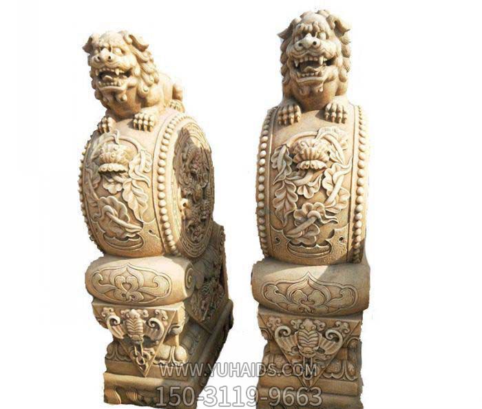 做旧抱鼓石小狮子庭院景观石雕博鱼网页版