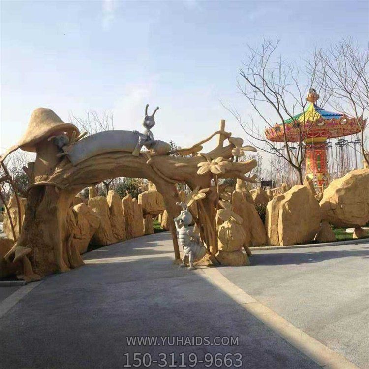 户外游乐场大型创意玻璃钢门头拱门摆件博鱼网页版