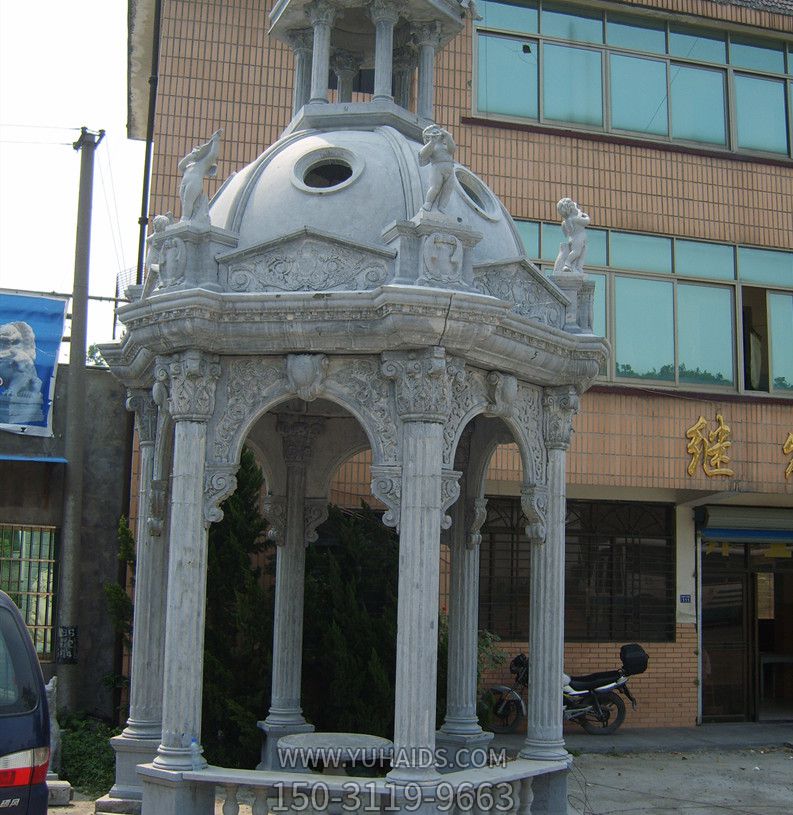 酒店户外景观摆放欧式凉亭浮雕人物博鱼网页版