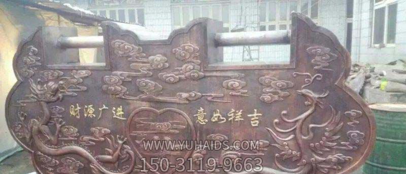 青铜器创意浮雕庭院寺庙景区工艺品同心锁博鱼网页版