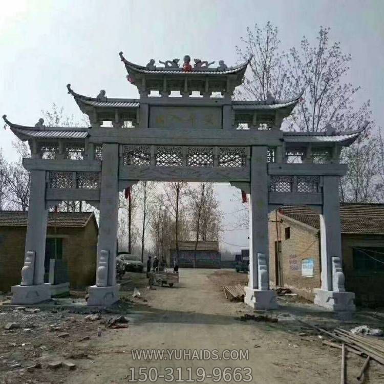 村口大理石石雕古建筑门楼石牌坊博鱼网页版