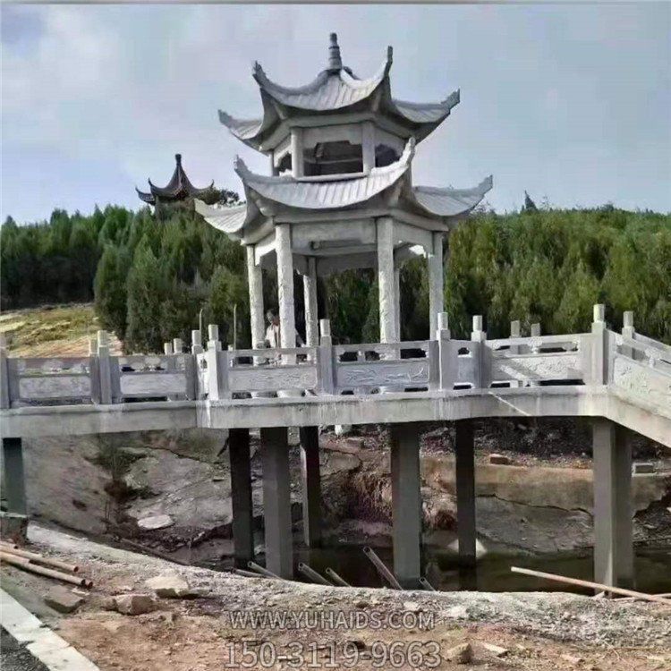 大理石青石雕刻 中式园林二层凉亭景观博鱼网页版