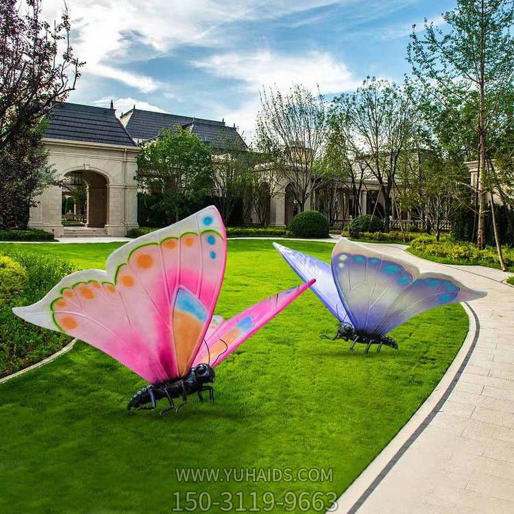 户外草坪玻璃钢彩绘昆虫蝴蝶雕像博鱼网页版
