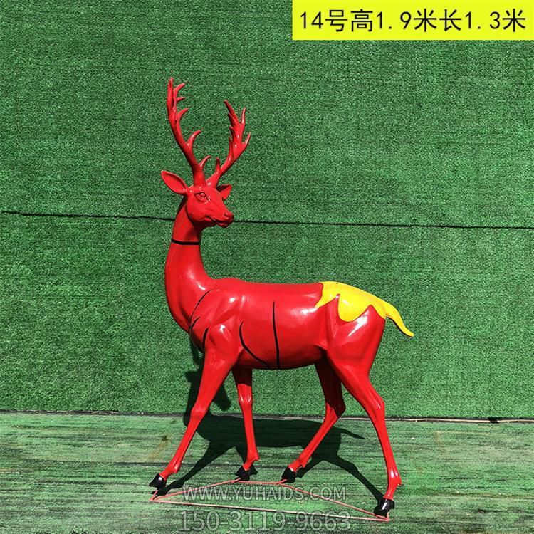 红色的玻璃钢梅花鹿博鱼网页版