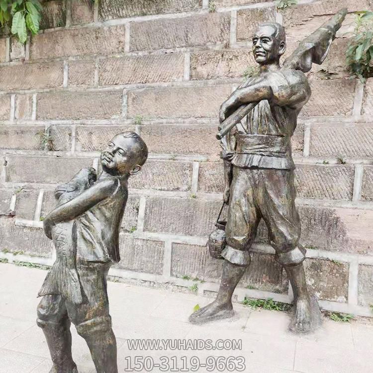 景区民俗情景小品捕鱼的玻璃钢仿铜人物景观博鱼网页版