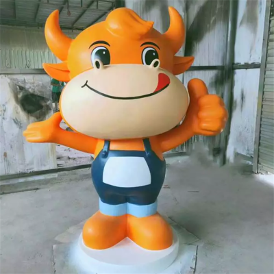 卡通牛玻璃钢公仔小牛博鱼网页版