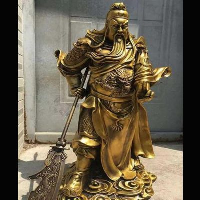 寺庙大型铜雕拿刀的关公关羽博鱼网页版