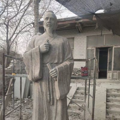 古代名人景观摆件 大理石石雕园林景观摆件