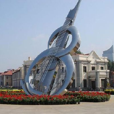 广场大型不锈钢镂空大提琴景观博鱼网页版