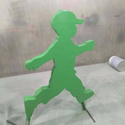 公园抽象玻璃钢运动人物雕像摆件
