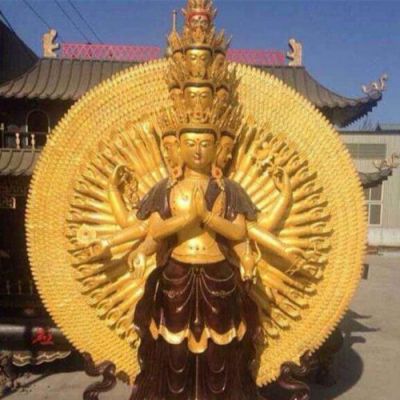 寺庙大型铜喷金千手观音博鱼网页版