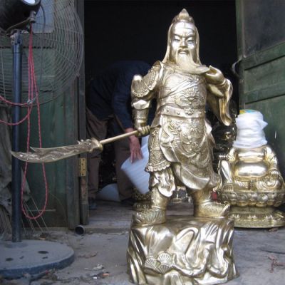 玻璃钢喷金烤漆寺庙家居供奉关公博鱼网页版