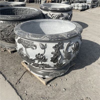 水缸鱼缸，青石石雕缸