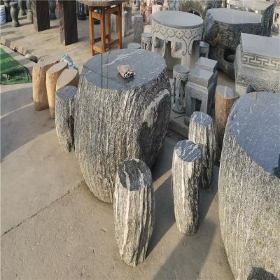 天然石材花岗岩雕刻圆形石桌石凳公园摆件博鱼网页版