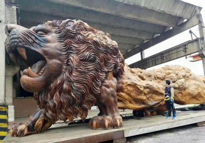 大型仿真动物城市户外玻璃钢浮雕狮子博鱼网页版