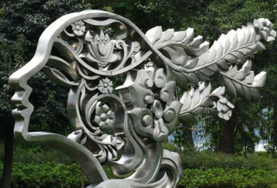 户外不锈钢抽象轮廓美女博鱼网页版