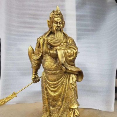 家居供奉黄铜贴金武财神关公关羽博鱼网页版