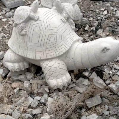 石雕乌龟，大乌龟驮着小乌龟