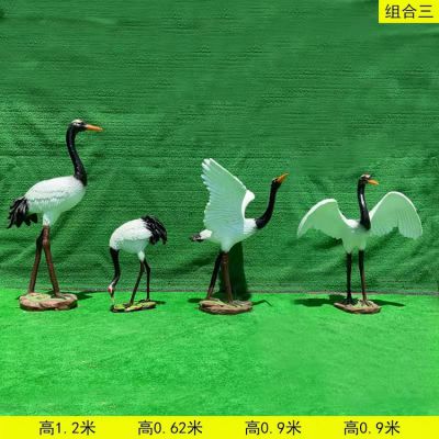 玻璃钢仿真动物景观摆件户外景区仙鹤博鱼网页版