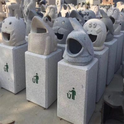 大理石天然花岗岩动物垃圾桶校园景区摆件
