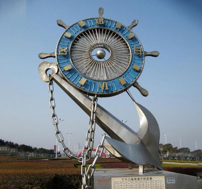 商场学校户外摆放前进区方向不锈钢船锚和船舵博鱼网页版