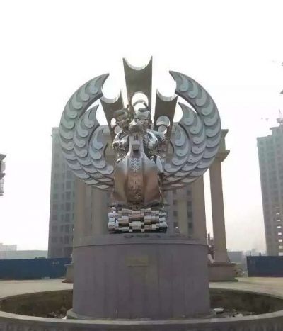 城市广场创意不锈钢浮雕凤凰博鱼网页版