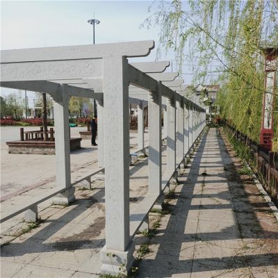 户外公园石雕长廊 凉亭博鱼网页版