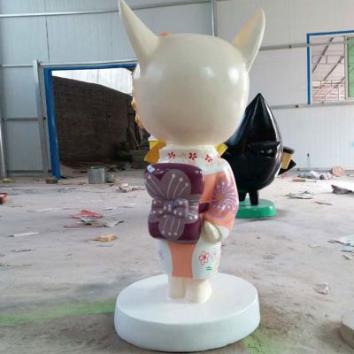 游乐园店铺装饰日式卡通猫公仔玻璃钢博鱼网页版