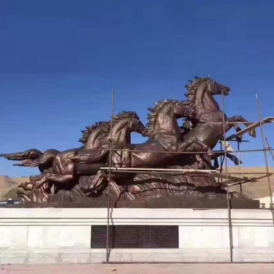 铜雕户外广场大型马群博鱼网页版摆件