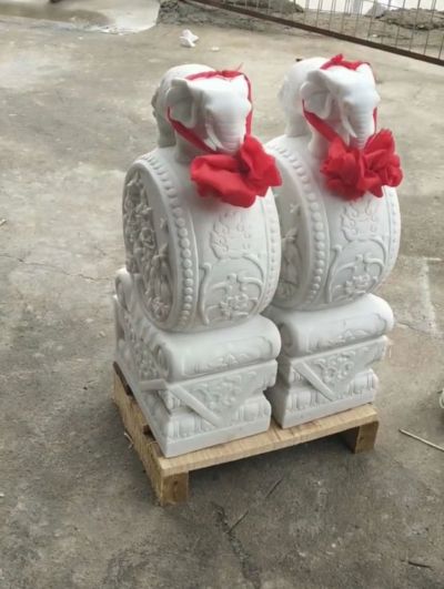 汉白玉小门墩石门口摆放吉祥物小象博鱼网页版