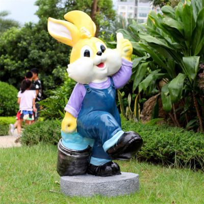 花园户外玻璃钢卡通兔子博鱼网页版