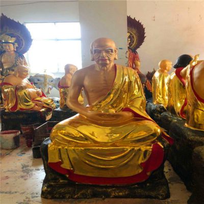 玻璃钢彩绘贴金寺庙供奉菩萨十八罗汉博鱼网页版