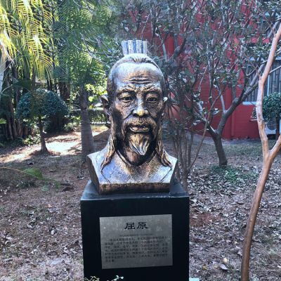 中国历史名人战国时期著名爱国诗人屈原铸铜头像博鱼网页版