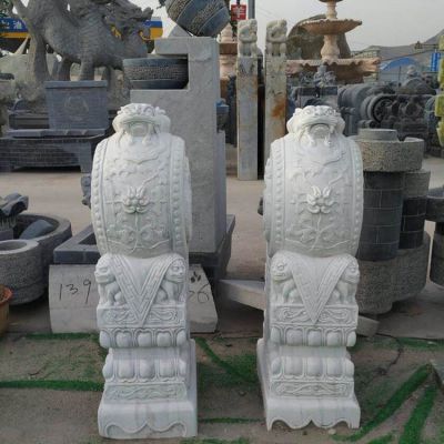 园林景区大型动物石雕抱鼓石摆件