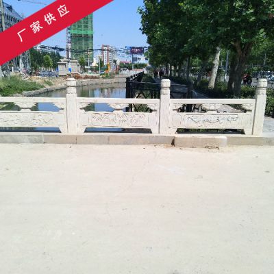 园林景区摆放石雕镂空花岗岩石桥护栏栏杆