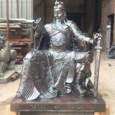 宗教庙宇铜雕大型看书的关公关羽武财神博鱼网页版