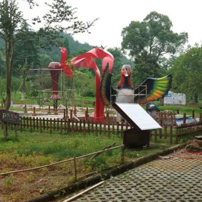玻璃钢彩绘园林景观摆件动物博鱼网页版