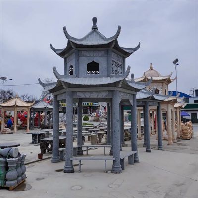石雕凉亭 中式仿古景观古建石亭子博鱼网页版
